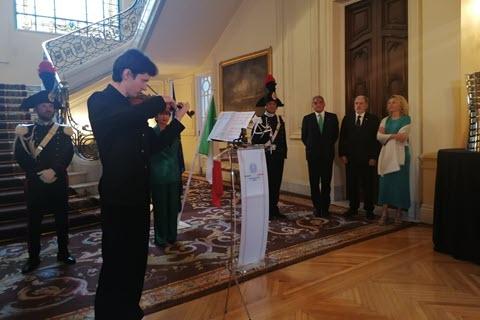 Oleksandr Pushkarenko all'Ambasciata italiana di Madrid 